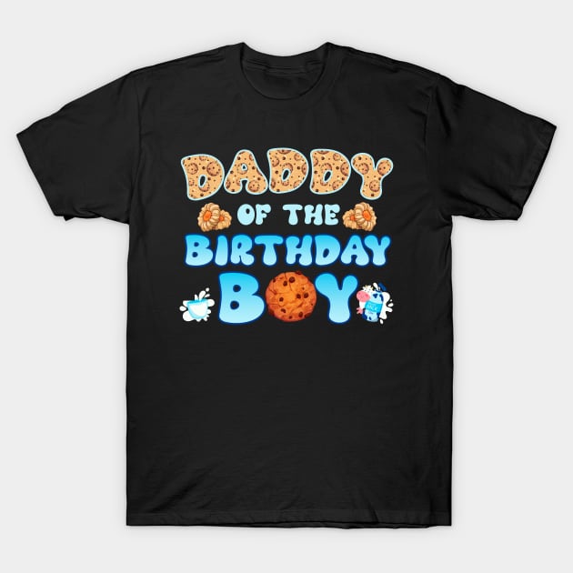 Daddy Of The Birthday Boys Milk and Cookies B-day Gift For Boys Kids Toddlers T-Shirt by tearbytea